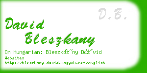 david bleszkany business card